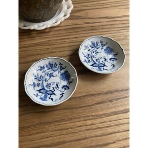 Vintage Blue Danube Blue Onion China Saucer Set Of 2